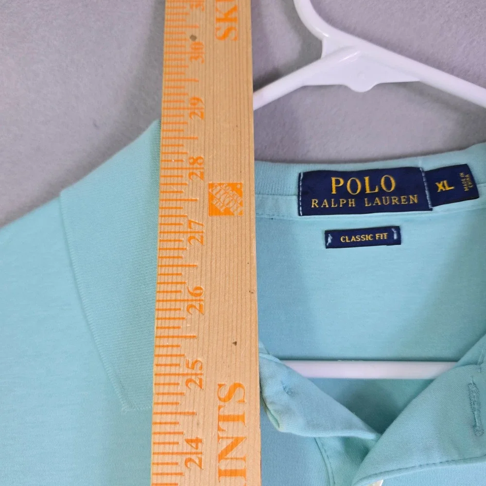 Polo Ralph Lauren Polo Shirt‎ Mens XL Mint Green Classic Fit Purple Pony Cotton